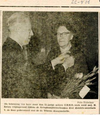 Hendrika Keizer afscheid EHBO - 22 april 1966 Hendrika Keizer afscheid EHBO - 22 april 1966